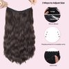 HOOJIH Invisible Wire Hair Extensions 2 Ways Adjustable Headband Size Curly Wavy Invisible Short Wire Hairpiece 12 Inch 90 Gram for Women -Dark Brown