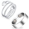 Feraco 2 Pcs Copper Magnetic Rings for Women,99.99% Pure Copper Thumb Magnetic Ring,Adjustable Fingers Ring with Gift Box,Valentine's Day Gifts for Women