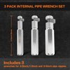 2025 Upgrade 3-Piece Internal Pipe Wrench Set, Pipe Nipple Extractor Set with Bottom Hex Notch, 3/8", 1/2" and 3/4" Pipe Capacity, Perfect for Allen Wrench Tools, Easy Internal Grip to Extract Nipples