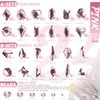 qiipii 24 Styles Pink Rhinestones Nail Crystals Multi Shapes Flatback Light Pink Gems Round Beads K9 Glass Stones Diamonds Jewels Nail Art Supplies Nail Charms for Nails Faces Eyes Makeup Crafts DIY