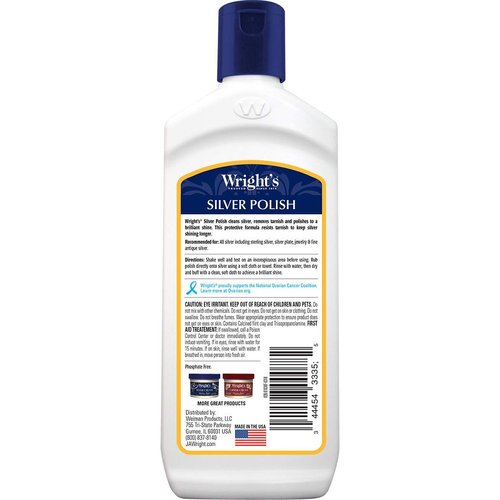 Wright's Silver Cleaner and Polish - 7 Ounce (2 Pack) Ammonia-Free - Use on Silver, Jewelry, Antique Silver