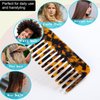 Small Travel Purse Hair Detangling Comb Tortoise Comb Wide Tooth Pocket Comb For Thick Curly Wavy Hair,Acetate Hair Detangler Comb For Wet And Dry,2 Pack