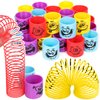 PROLOSO 48 Pcs Rainbow Spring Toy Assortment Bulk Plastic Magic Coil Springs with Smile Face for Boys Girls Gift