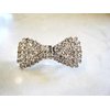 Generic Small bow shaped crystal hair barrette clip bridal clip bridal barrette