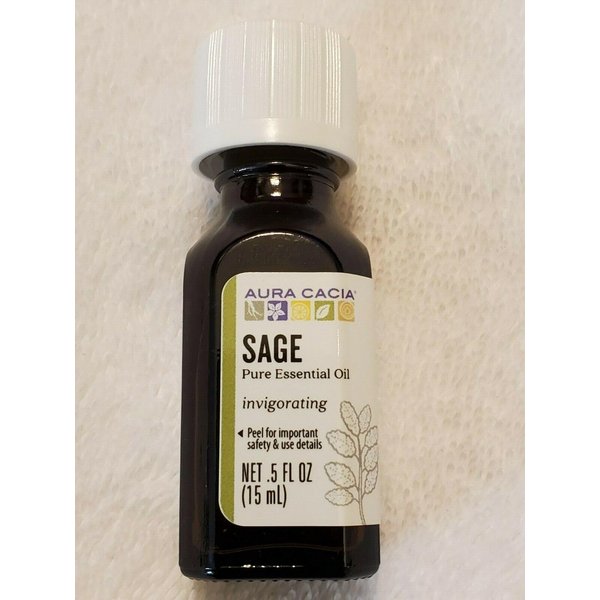 Aura Cacia Sage Essential Oil | GC/MS Tested for Purity | 15ml (0.5 fl. oz.)