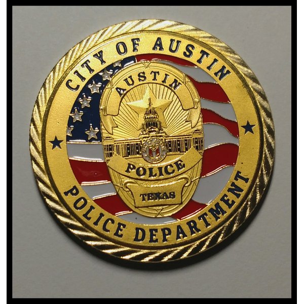 Austin Police Department Colorized Challenge Art Coin