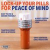 Safe Rx | Locking Pill Bottle | Pill Container Combination Lock | Tamper Evident | Child Resistant | Senior Friendly Easy Open Cap | Prescription Medication | Travel Pill Bottle | Medicine Organizer