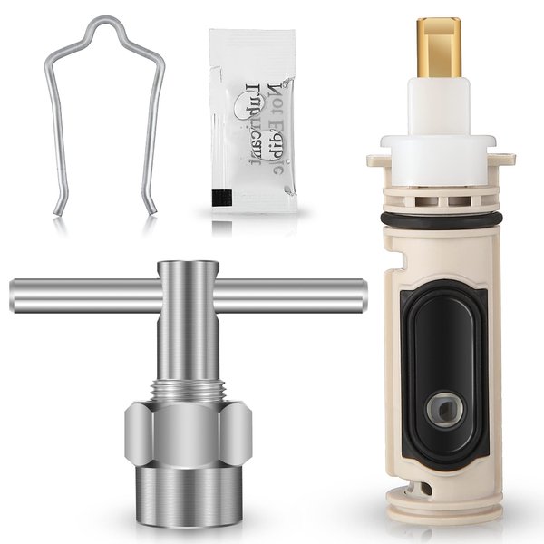 Enhon 1222 Replacement Cartridge Compatible with Moen with Puller, Tub Shower Cartridge Replacement Kit for One Handle Posi-temp Faucet (1 Set)