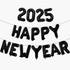 Black Happy New Year 2025 Balloons, 16 Inch Happy New Year Balloons Black,New Years Eve Party Supplies 2025 Balloons Black, New Years Decorations 2025,NYE Balloons, New Years 2025 Balloons