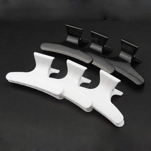 XINGYHENG 24Pcs Large Butterfly Hair Clamps Black and White Plastic Clip Hairdressing Tray Hair Positioning Hairpin