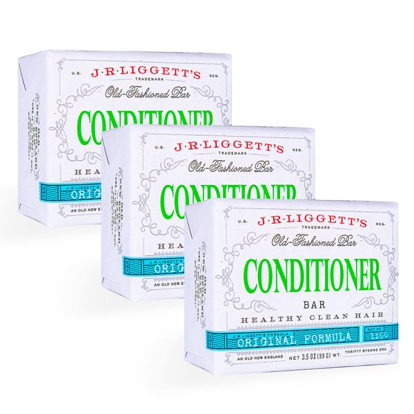 J·R·LIGGETT'S Hair Conditioner Bar | Plant Based Ingredients | Zero Waste Biodegradable, Sulfate & Cruelty Free | Leaves Hair Healthy, Clean, Soft and Conditioned | Eco Friendly 3 Pack 1.75oz