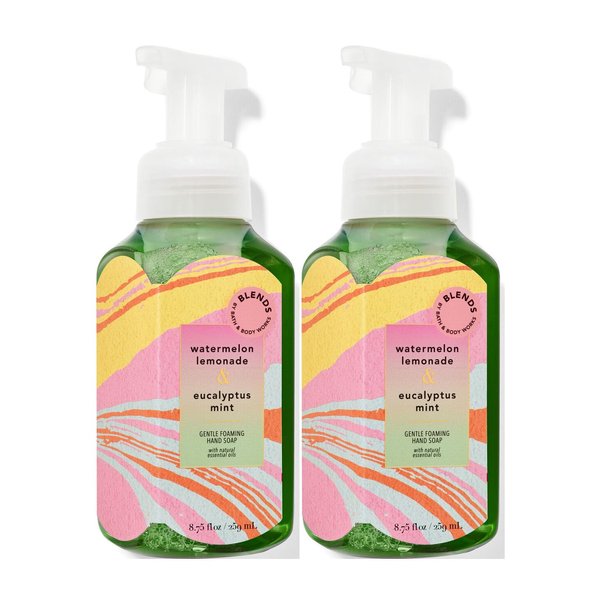 Bath and Body Works Gentle Foaming Hand Soap 8.75 Ounce 2-Pack (Watermelon Lemonade & Eucalyptus MInt)