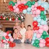 Ouddy Life Christmas Balloon Arch Garland Kit 156 pcs Christmas Pastel Pink Red Green Foil Balloons Xmas Tree Garland for Christmas Theme New Year Birthday Holiday Baby Shower Winter Party Decorations