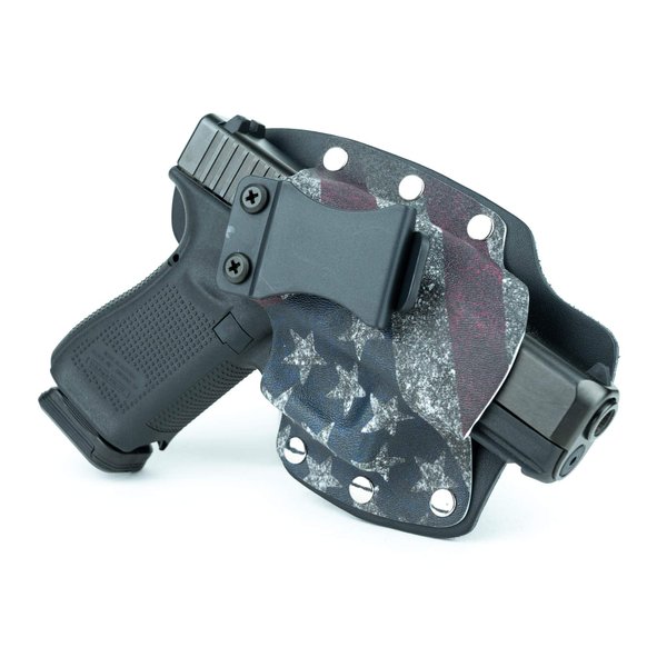 Infused Kydex USA Slanted Flag IWB Hybrid Concealed Carry Holster (Right-Hand, for Glock 43 with TLR6 Laser)