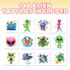 ArtCreativity Alien Temporary Tattoos for Kids, Pack of 144, Funny Extraterrestrial Tattoos, Outer Space Birthday Party Favors, Goodie Bag Fillers, Non-Candy Halloween Treats, 12 Assorted Designs