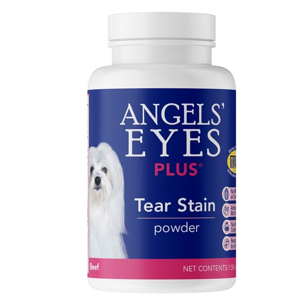 ANGELS' EYES PLUS Tear Stain Prevention Beef Powder for Dogs | All Breeds | No Wheat No Corn | Daily Support for Eye Health | Proprietary Formula |Limited Ingredients | Net Content 45g