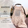 Car Seat Cover Baby, 100% Muslin Baby Car Seat Cover, 3 in 1 Carseat Sover, Carseat Cover for Baby Easy to Get in & Out