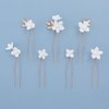 7 Pieces U shaped Vintage Gold Leaf Hair Pins for Women Handmade New Material Polymer Clay Flower Wedding Hair Pins Bridal Accessories Jewelry