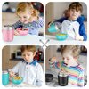 DaCool Food Thermos for Kids With Handle 16 Ounce Insulated Lunch Containers Leakproof Thermos for Food Lunch Soup Vacuum Stainless Steel With Folding Spoon Lunch Box for Kids School Outdoors Pink