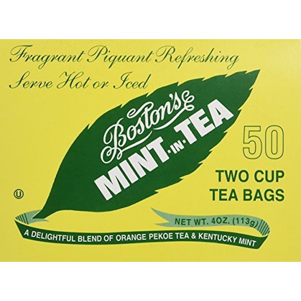 Boston Tea Mint-In-Tea, 50-Count Boxes (Pack of 6)