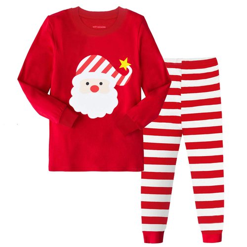 Tphon Girls Christmas Pajamas Toddler Boy Kids Holiday Pajamas Set Santa PJS Winter Sleepwear Children Clothes(3T, Red)