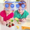 HTWELL Kids Tool Bench,Montessori Tool Set,Wooden Toy Tool Kit for Toddles,Montessori STEM Educational Pretend Play Construction Toy for 3 4 5 6 Years Old Boys Girls