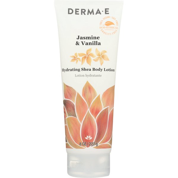 Derma E Jasmine And Vanilla Scent Hydrating Shea Body Lotion, Dermatologist Tested, 8 Ounce (Pack Of 1)