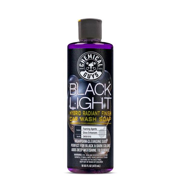 Chemical Guys CWS61916 Black Light Foaming Car Wash Soap(Works with Foam Cannons, Foam Guns or Bucket Washes)Safe for Cars,Trucks,Motorcycles,RVs&More,16 fl oz, Black Cherry Scent(packaging may Vary)