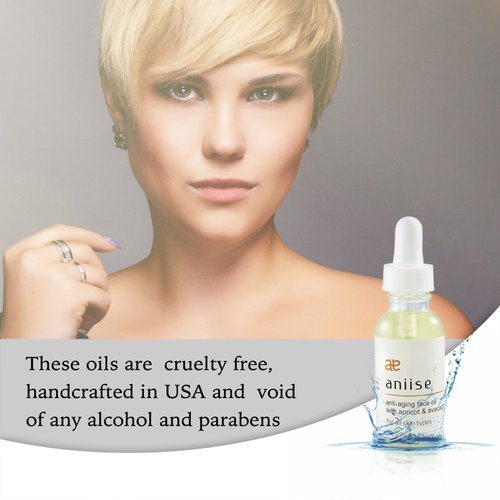Aniise Anti – Aging Face Oil with Apricot and Avocado, Moisturizing, for Face for All Skin Types - All-Natural Serum for Face - With Vitamin C, E, and Grape Seed 1 oz