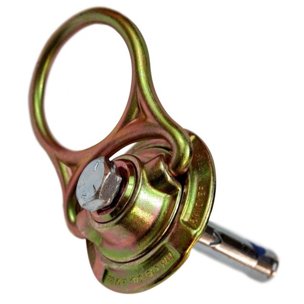Frontline Fall Protection COM345K MEGA Swivel 5k Concrete Anchor | Reusable Anchor + Replacement Bolt | Swivel D Ring with 360 Degrees Adjustability | OSHA & ANSI Compliant