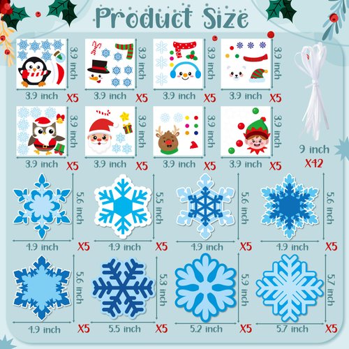 BeYumi Christmas Snowflake Craft Kit - 123Pcs Winter Snowflake Craft Kit DIY Hanging Ornament Make Your Own Snowflake Decoration Set Xmas Holiday Party Favor Tree Home Classroom Art Supplies for Kids