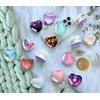 Ksadiye Expandiing Moblile Phone Grip Heart Glass Holder for Smartphones, Cell Phone Collapsible Stand（ Purple Blue Heart