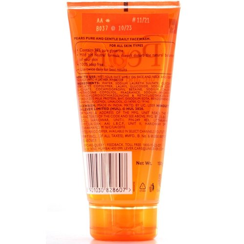 PEARS Pure & Gentle Face Ultra Mild - 100% Soap Free Face Wash -150ml
