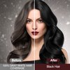 RILSIC Black Hair Dye Shampoo 3 IN 1, Herbal Natrual Hair Dye Shampoo Instant Hair Color Shampoo for Women Men - Grey Hair Coverage- Long Lasting-Black Hair Dye Coloring in Minutes(500ML) (Black)