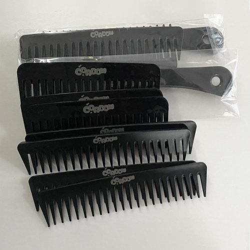 4 Piece Professional Comb Set Black - Wide Tooth Comb - Fine Pro Tail Combs, Dresser Hair Comb Styling Comb - Premium Grade for Men and Women - Parting Teasing and Styling