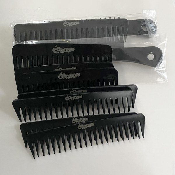 4 Piece Professional Comb Set Black - Wide Tooth Comb - Fine Pro Tail Combs, Dresser Hair Comb Styling Comb - Premium Grade for Men and Women - Parting Teasing and Styling
