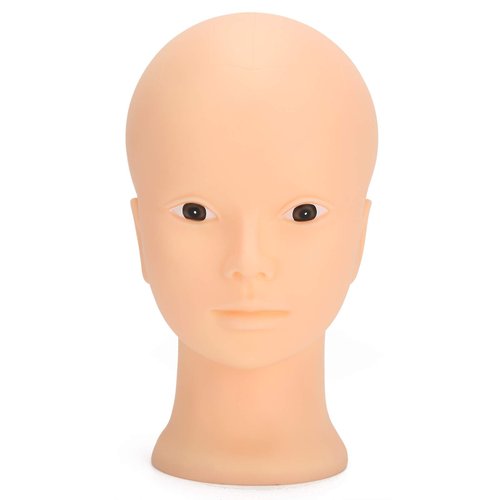 19.3in 3D Make Up Practice Training Head, Lash Mannequin Head, Soft Silicone Lash Extension Kit, Cosmetology Doll Face Head for Training Makeup and Eyelash Graft (No Makeup)