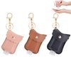 LDIWEE Hand Sanitizer Holder, 3 Pack Mini Hand Sanitizer Bulk Holder, Portable Squeeze Bottles 2oz with Leather Case Keychain
