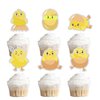 Chick Dessert Cupcake Topper,18pcs Farm Animal Baby Shower Children Birthday Party Decorations,Little Chick Sign Kids Easter Party Favors
