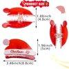 2 Pack Christmas Hat Hair Claw Clips for Girls Acrylic Jaw Clips Christmas Themed Styling Barrette Hair Accessories for Women Girls Thin and Thick Hair (Green and Red)