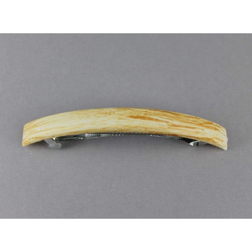Cream Brown Thin Skinny Narrow Rectangle Barrette Hair Clip Accessory 4.5" Long Colored Hair Clips For Women Girls