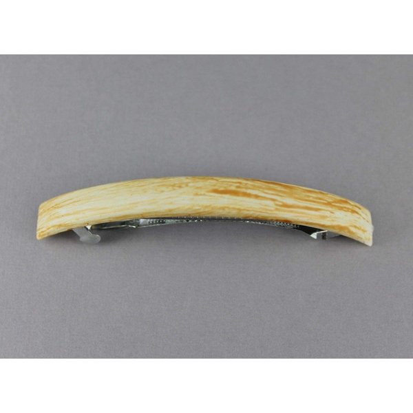Cream Brown Thin Skinny Narrow Rectangle Barrette Hair Clip Accessory 4.5" Long Colored Hair Clips For Women Girls