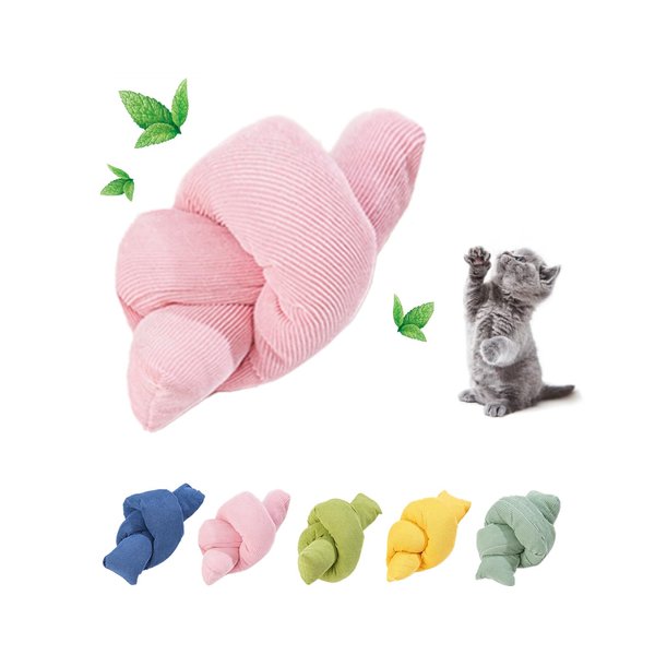 Gormenland Catnip Toys for Cats, Cat Pillows for Indoor Cats, Cat Enrichment Toys for Indoor Cats, Kitten Teething Chew Toys, Interactive Cat Crinkle Toys for Interactive Playing (Pink)