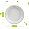 three leaf 7" BAGASSE ROUND PLATE, 50 Ct. Heavy-Duty- Super Strong- Natural- Eco-Friendly Disposable Bagasse Plates, 100% Biodegradable Eco-Friendly,Bagasse 7 inch Plates
