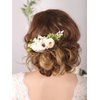 Kercisbeauty Boho Blooming Flower Hair Comb with White Leaves for Garden Wedding Brides