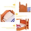 Veemoon Wooden Doll Bunk Bed,Simulation Dollhouse Miniature Bunk Bed Accessories DIY Doll House Room Decor Dolls Cot Model Dolls Bed