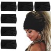Wecoe 6 Pack Black Headbands for Women Wide Elastic Headbands Fashion African Headbands For Wigs Head Wrap Knotted Headbands Sports Running Workout Yoga Headbands Halloween Hair Accessories For Women
