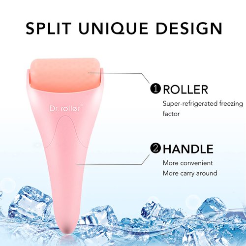 Dr.roller Ice Roller for Face and Eye Freeze Massager, Face Ice Roller, Facial Roller Skin Care Tool for Reduce Pain Relief and Minor Injury, Relieve Puffiness (Silicone Pink)