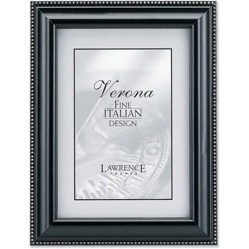 Lawrence Frames Black Finish 5x7 Picture Frame - Silver Bead Design