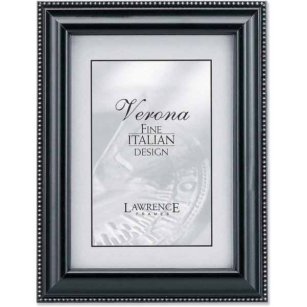 Lawrence Frames Black Finish 5x7 Picture Frame - Silver Bead Design